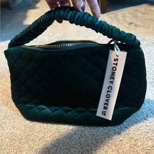 NWT Stoney Clover Quilted Scrunch Bag-EMERALD